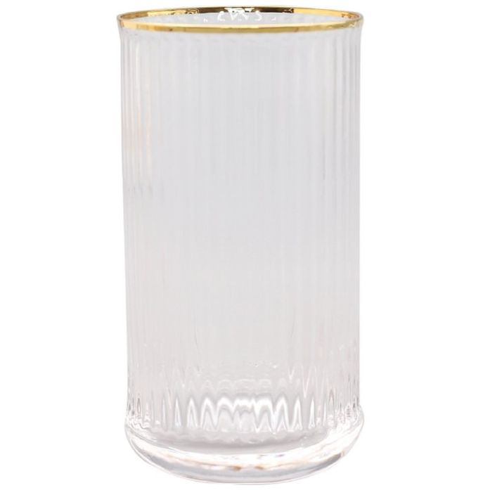 Vaso Agua Borde Dorado Vidrio Home & Details