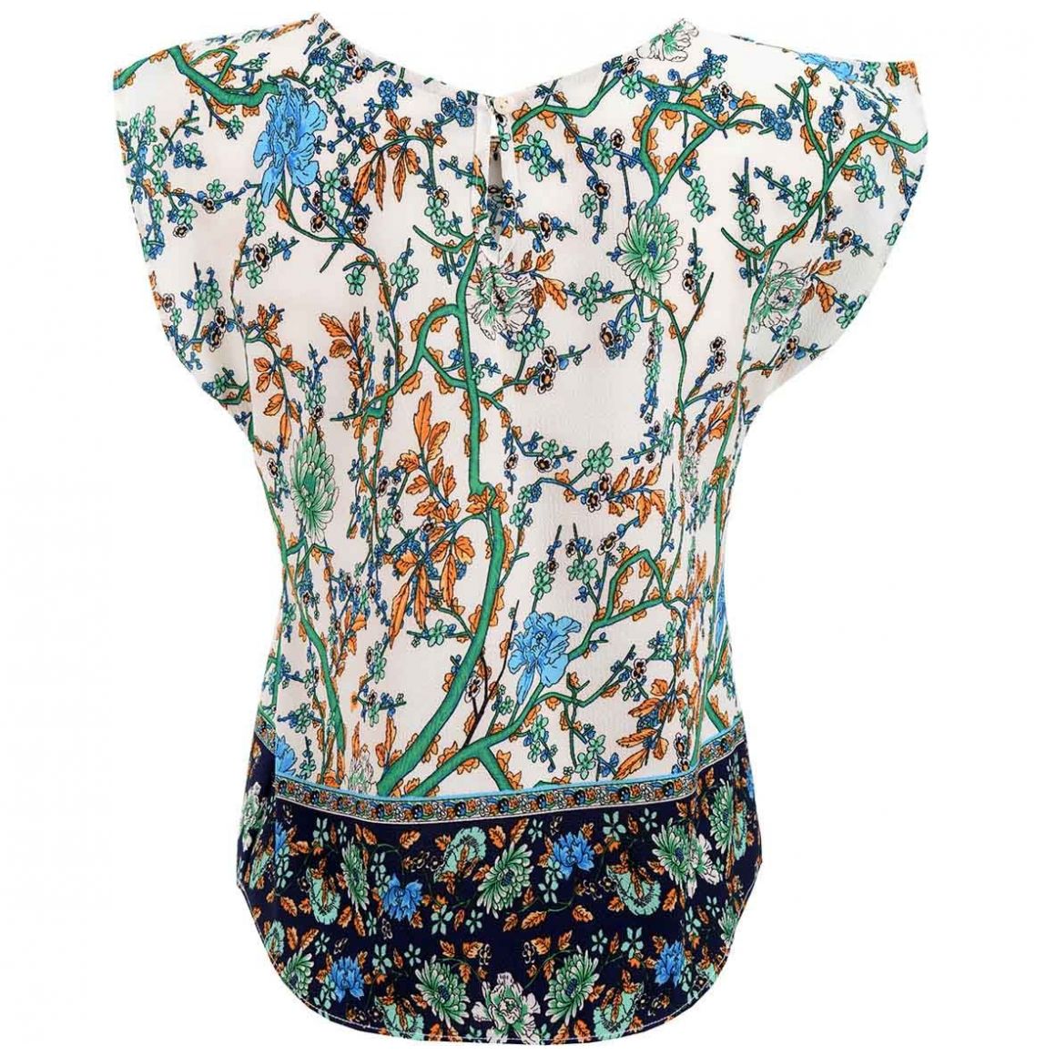 Blusa Banana Jeans Manga Corta Cuello Redondo Diseño Estampada para Mujer Petite