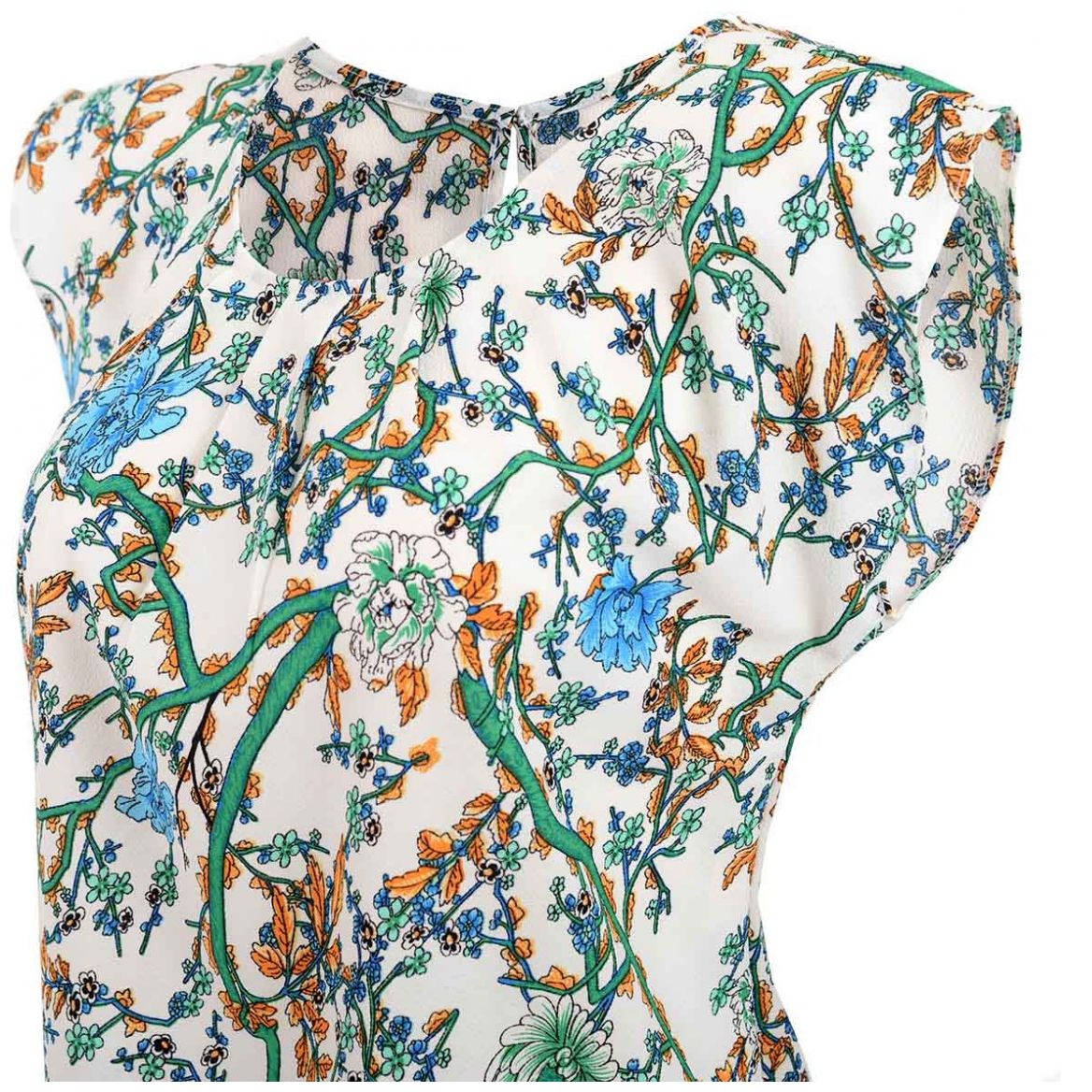 Blusa Banana Jeans Manga Corta Cuello Redondo Diseño Estampada para Mujer Petite