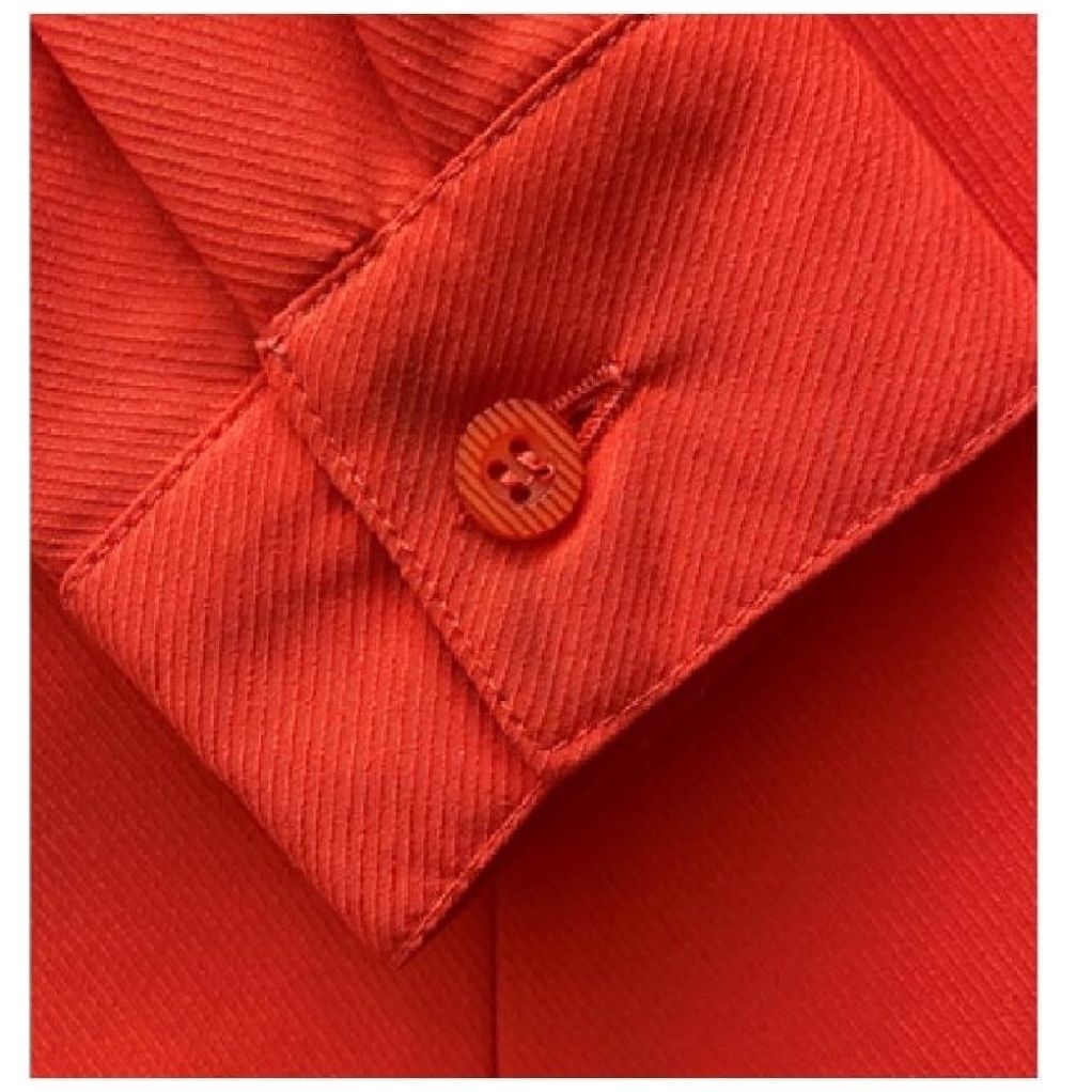 Blusa Básica Camisera Escote en V Manga Larga Color Naranja Pavla Mint