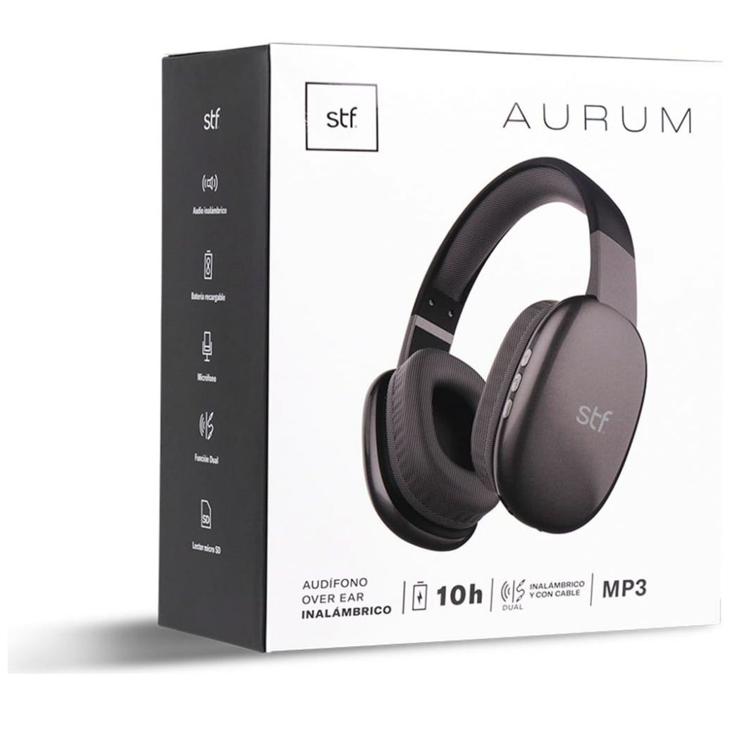 Audífonos Stf Aurum Over Ear Negro