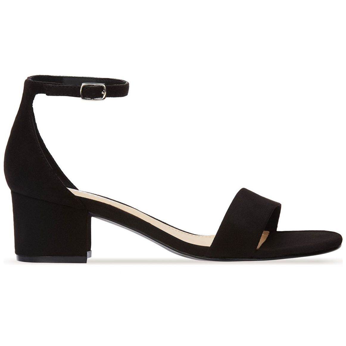 Sandalia Tacón Cuadrado Negro Andrea