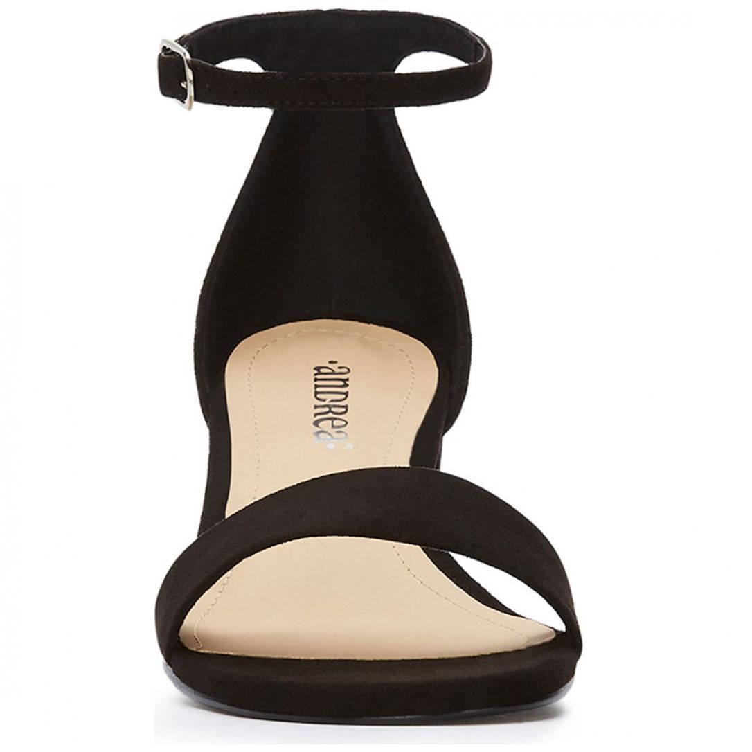 Sandalia Tacón Cuadrado Negro Andrea