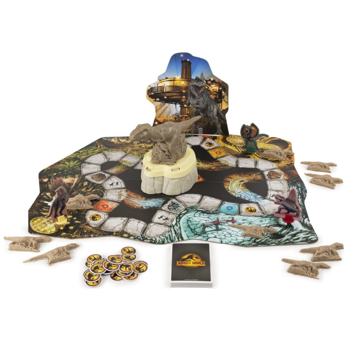 Juego de Mesa Jurassic World T-Rex Pisa Y Aplasta