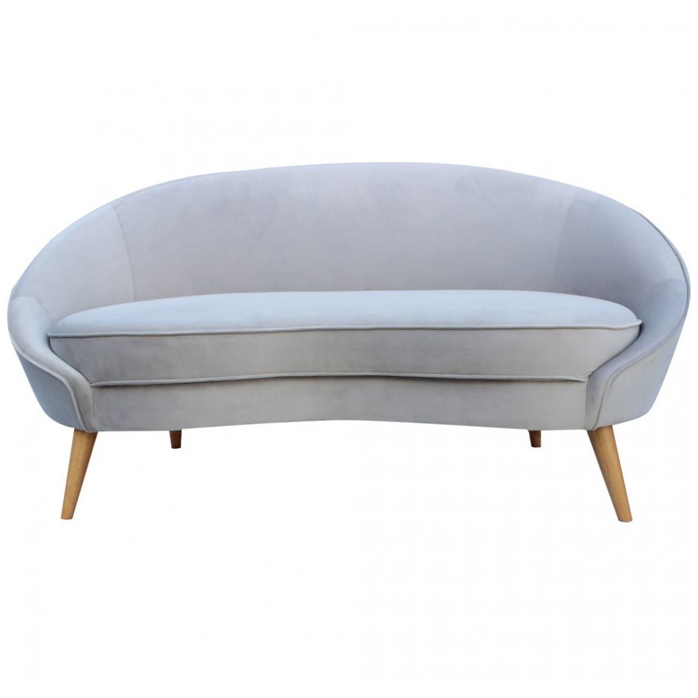 Loveseat Bean Velvet Gray Vintage Home