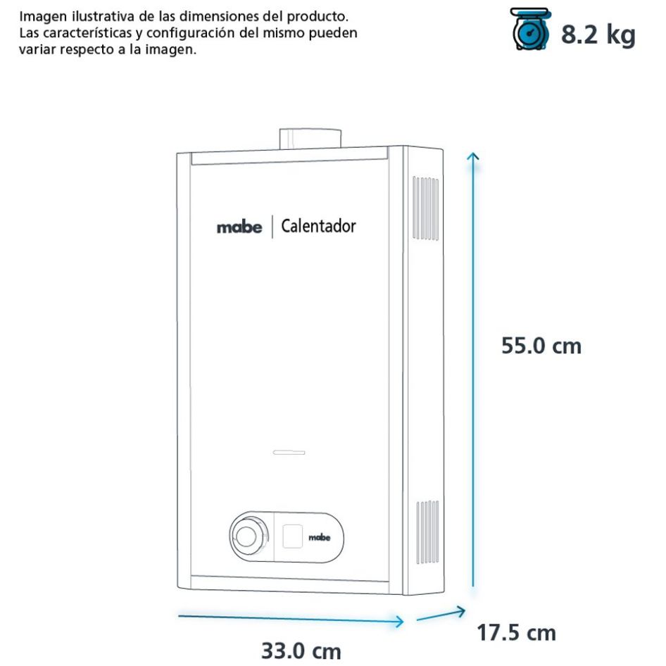 Calentador Instantáneo Mabe 10Lt Nat Cim102Sna Usb
