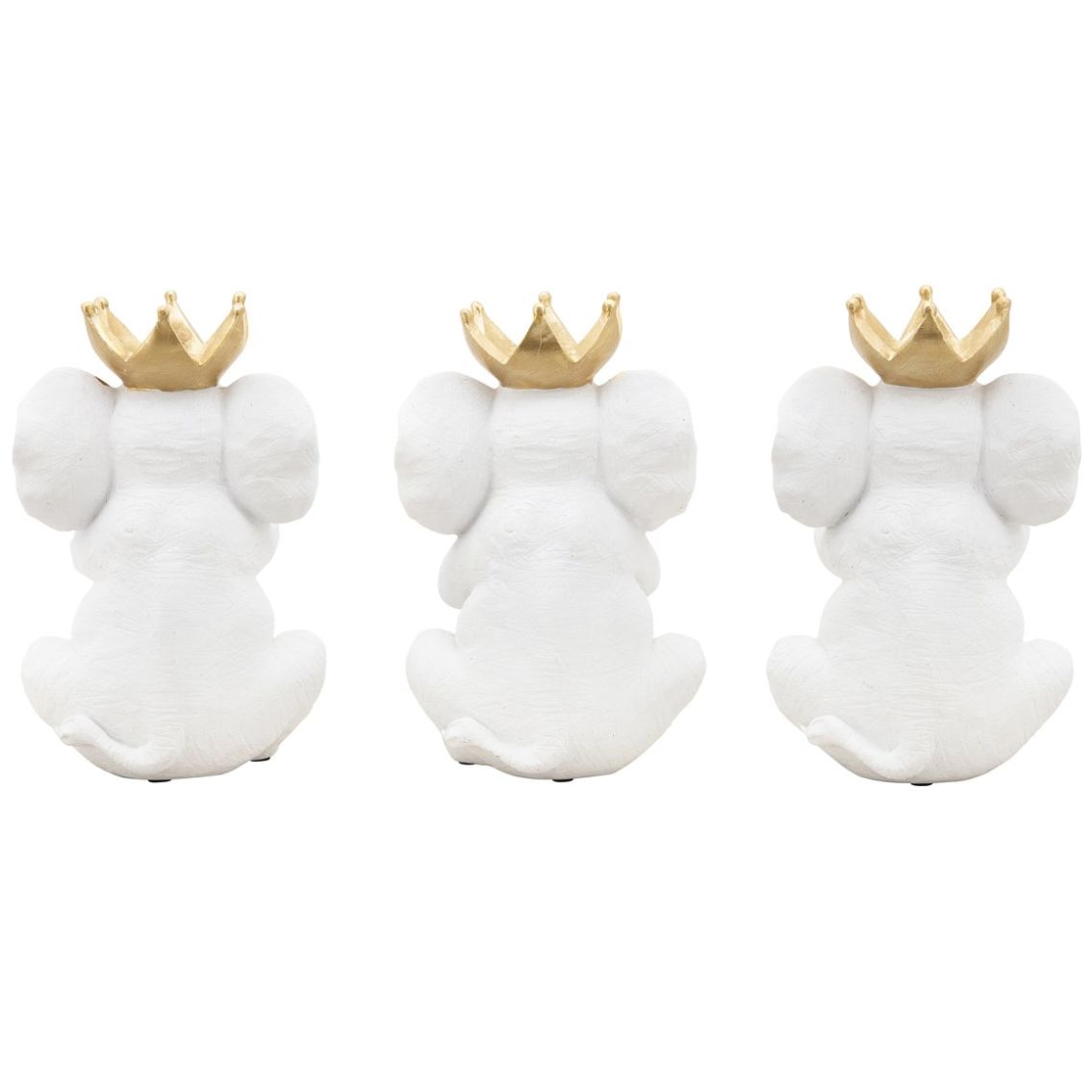 Figura Decorativa Elefantes No Veo Oigo Hablo Blanco