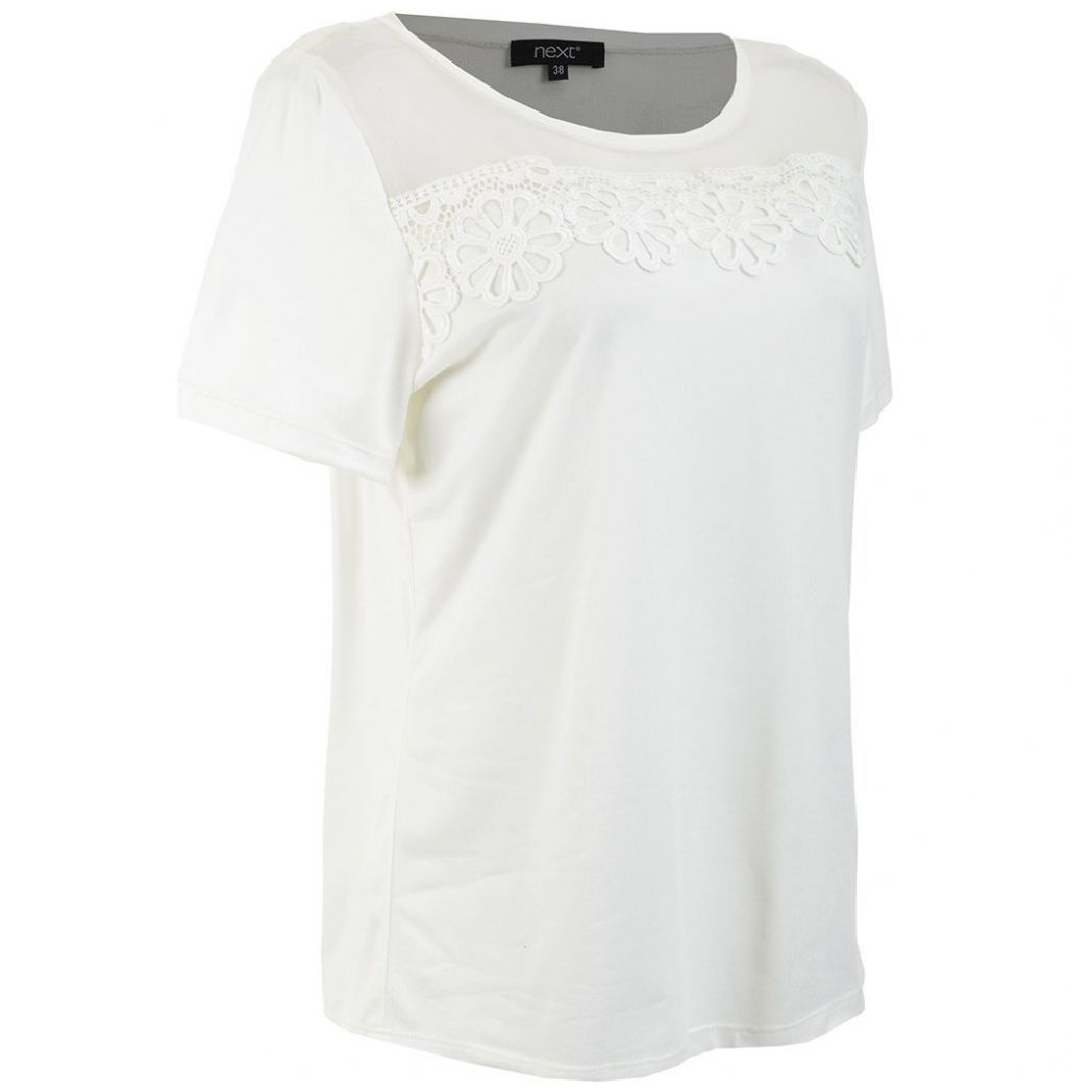 Blusa Ligera Manga Corta Mesh en Pechera Next para Mujer Curvy