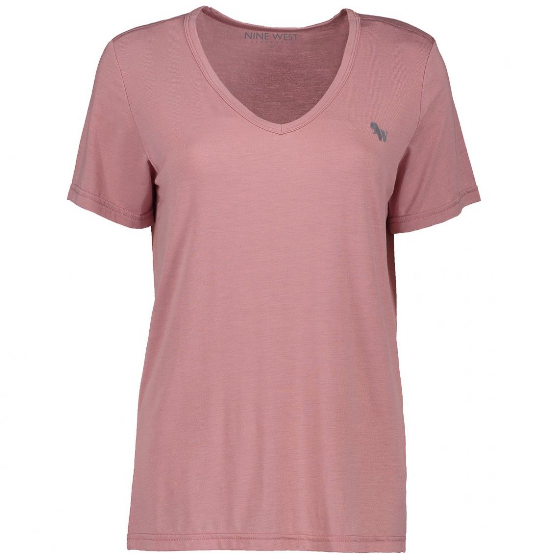 Playera Escote V Manga Corta Estampado Nine West