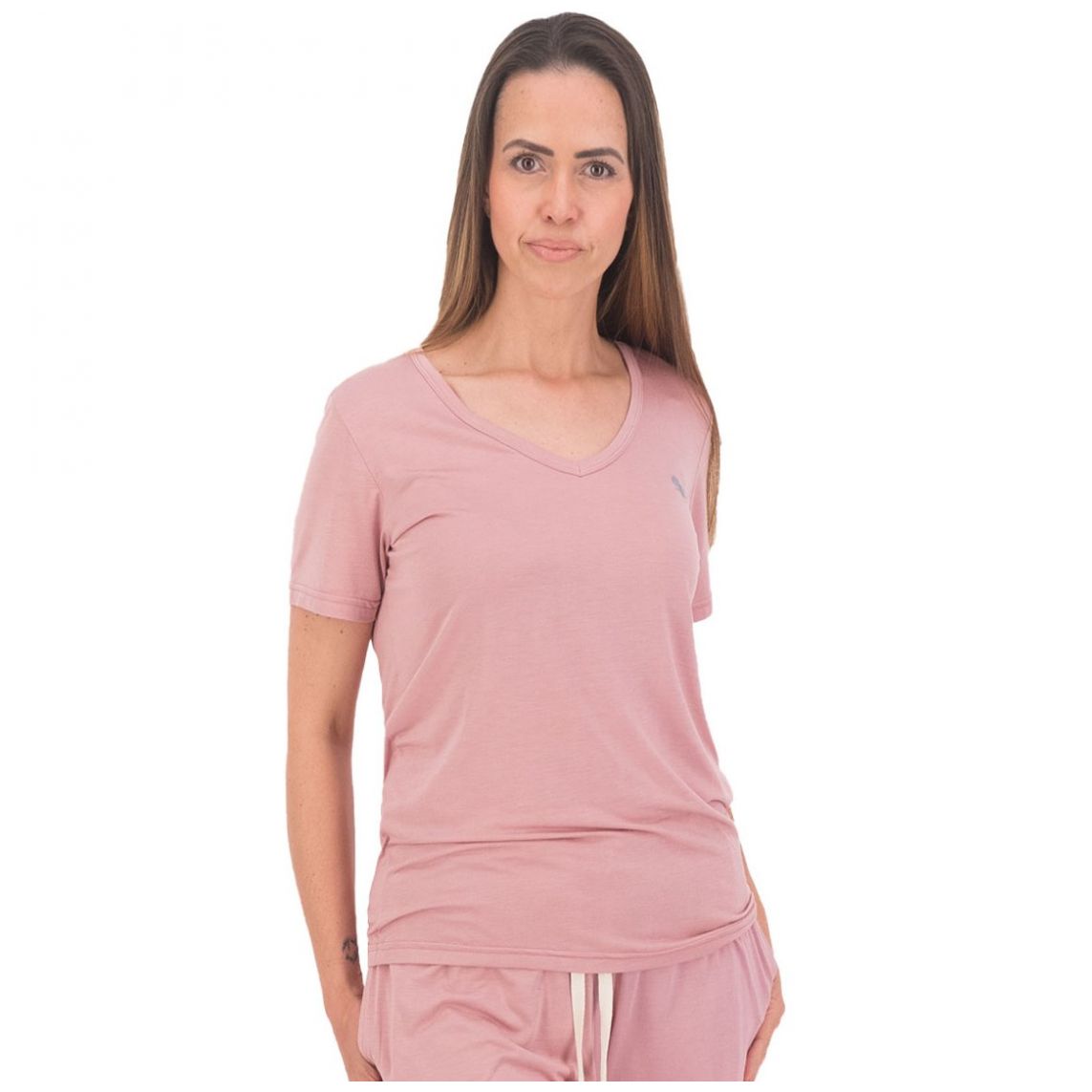 Playera Escote V Manga Corta Estampado Nine West