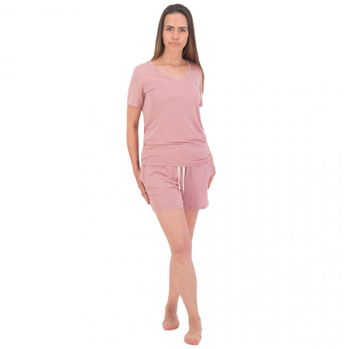 Playera Escote V Manga Corta Estampado Nine West