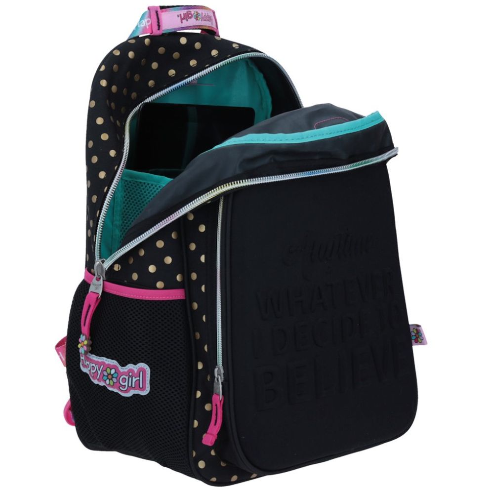 Mochila Adira para Primaria Negro Happy Girl Chenson