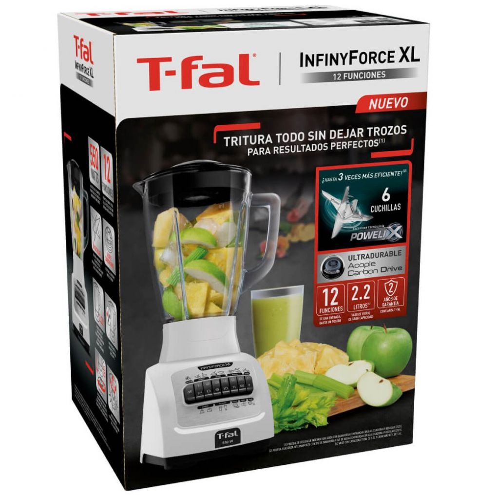 Licuadora Infinyforce Xl 12V Blanco T-Fal