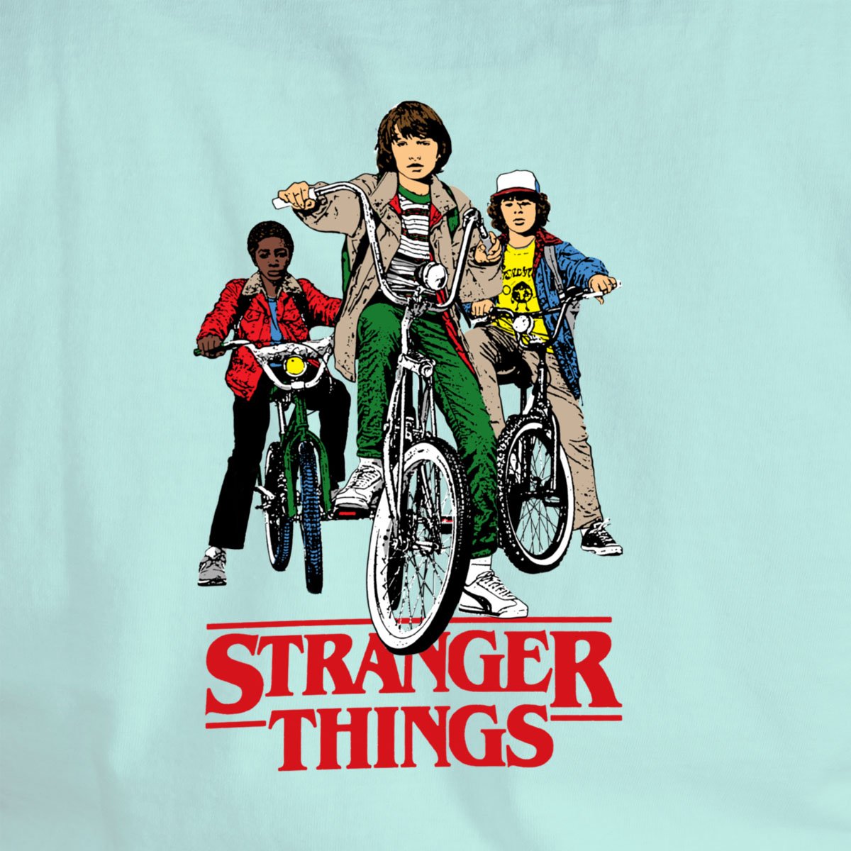Playera Verde Manga Corta con Grafico Stranger Things Netflix