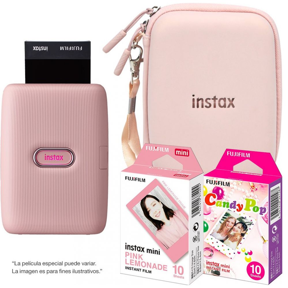 Paquete Instax Mini Link Rosa + 2Pack + Accesorios