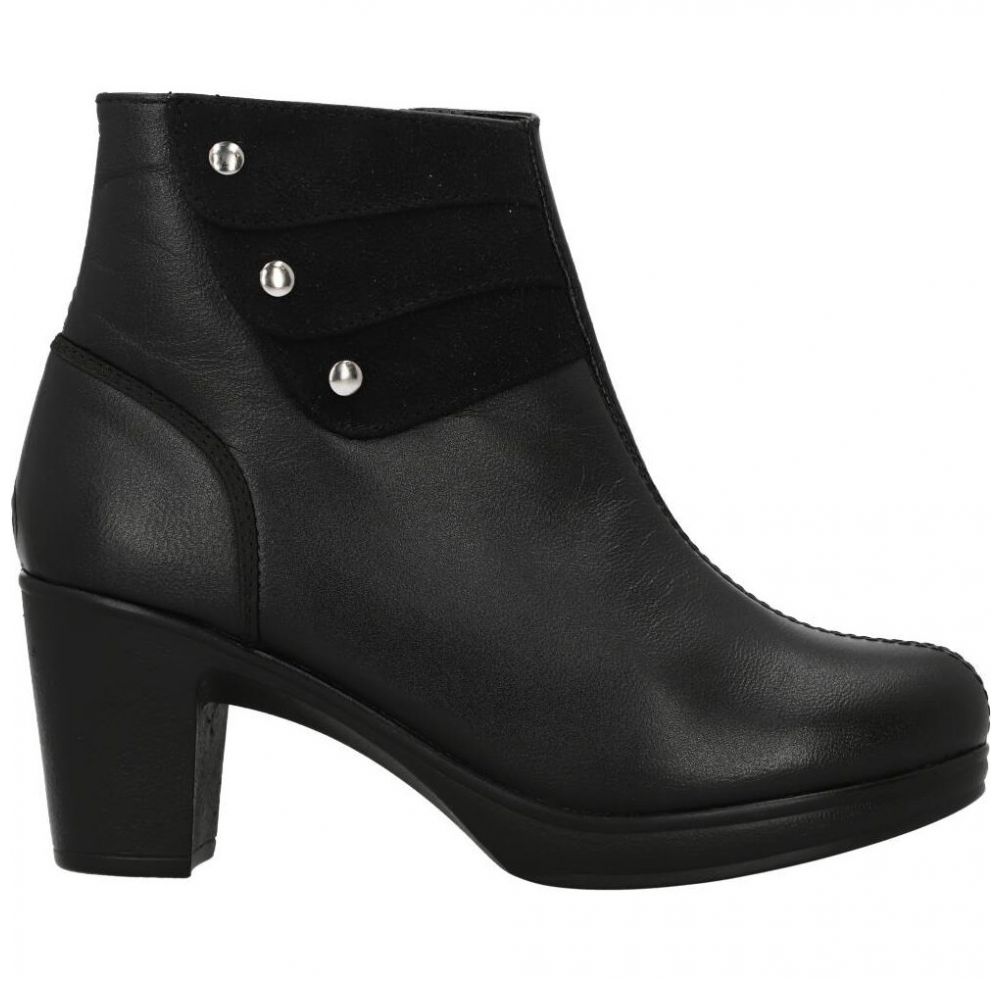 Zapatos Botin Suave Pies Botín Con Aplicaciones Laterales Negro
