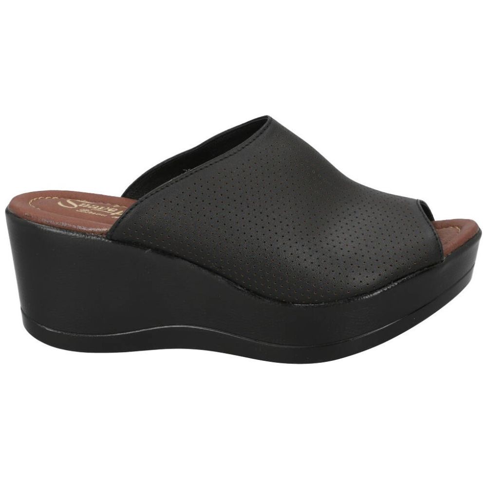 Sandalia con Cuña y Corte Laser Suave Pies