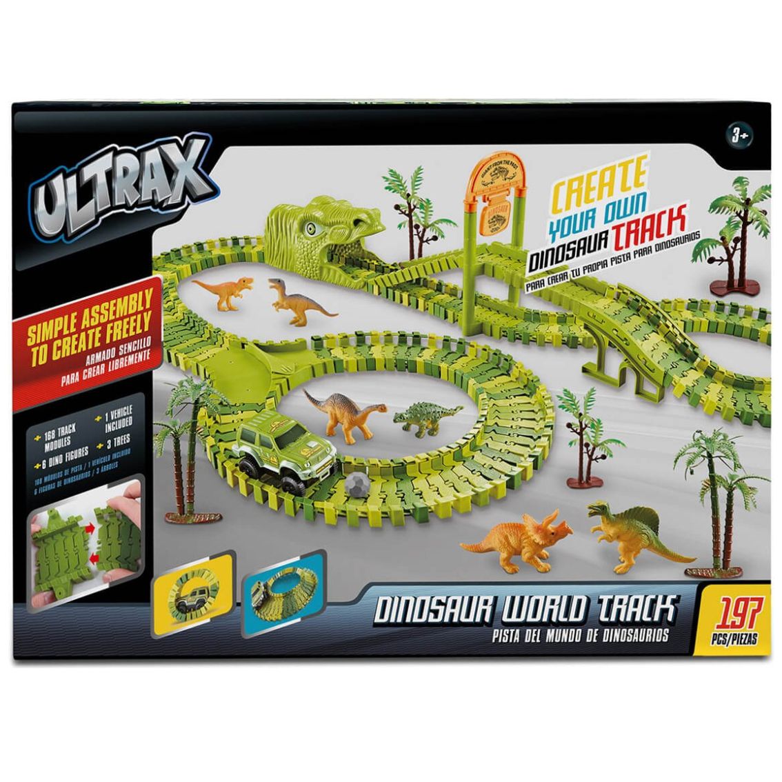 Juego de Autopista con Dinosaurios Y Auto Ultrax