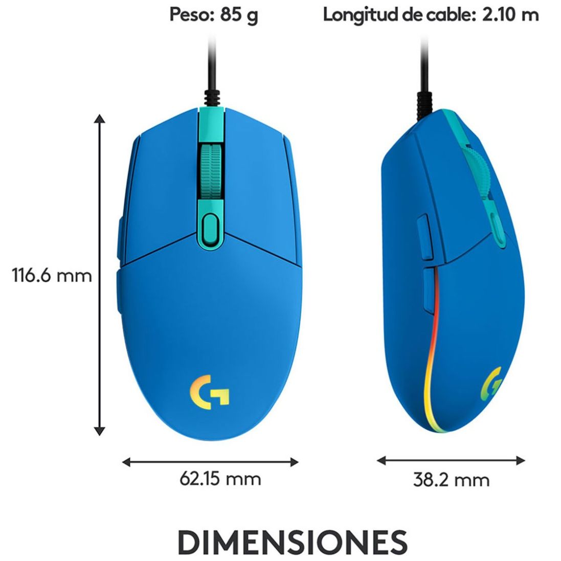 Mouse Gamer Logitech G203 Lightsync Azul