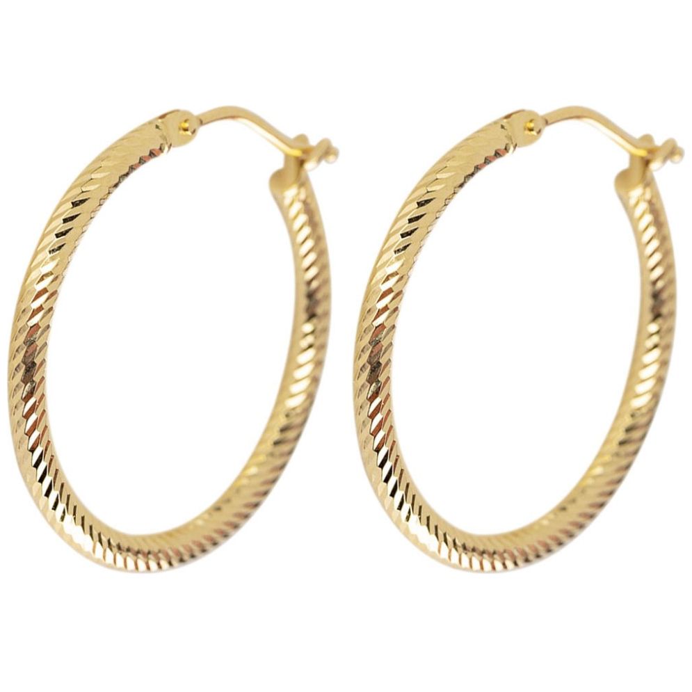 Arracadas Diaman Espiga 20 Mm Oro 14K Sini