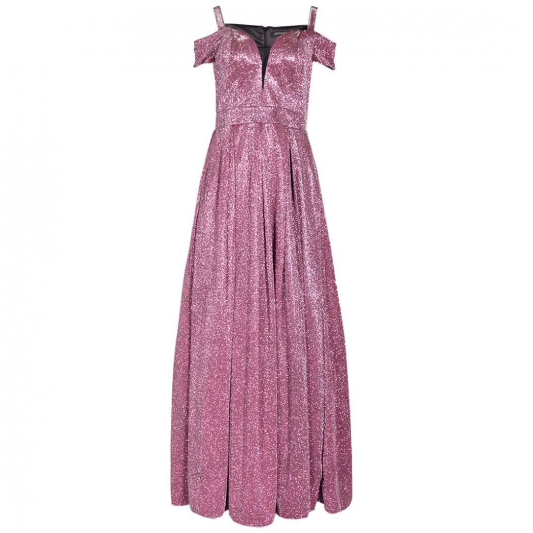 Vestidos máximos de chiffon con ilusión de escote corazón Óxido