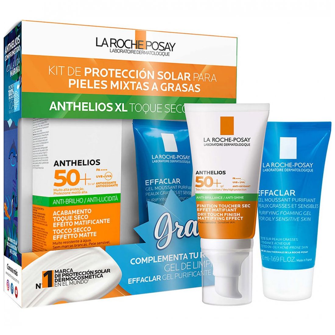 Kit Protector Solar para Piel Grasa Anthelios con Limpieza