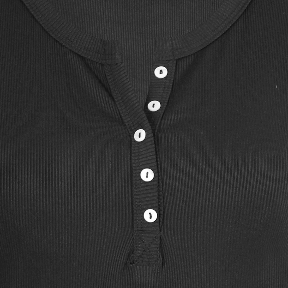 Blusa Negra Just By Basel Cuello Redondo Diseño Tejido Acanalado