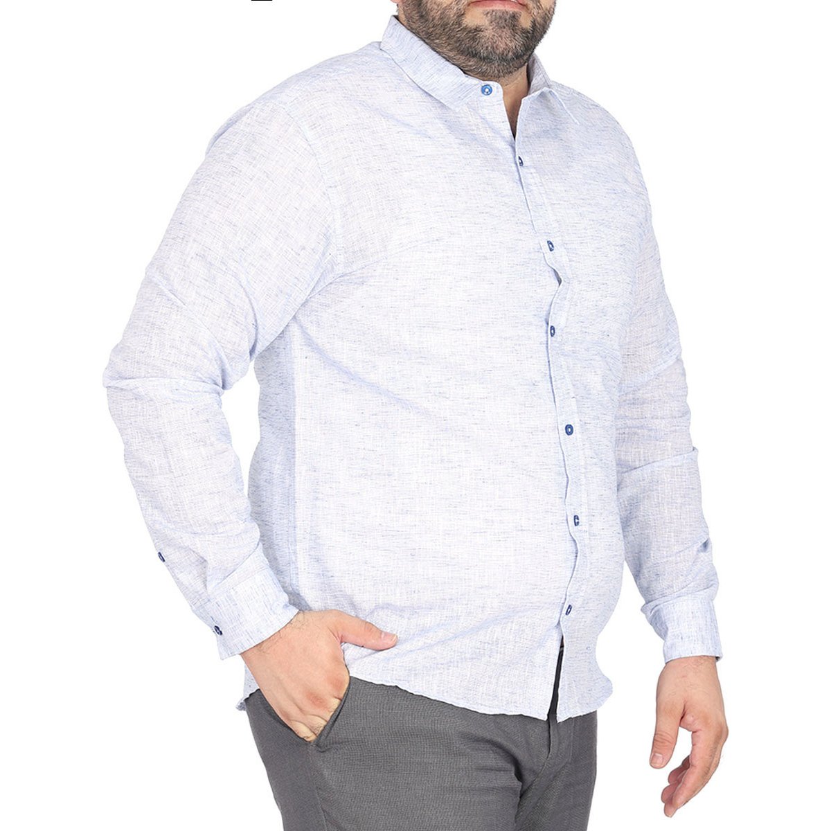Camisa Plus Manga Larga  para Hombre