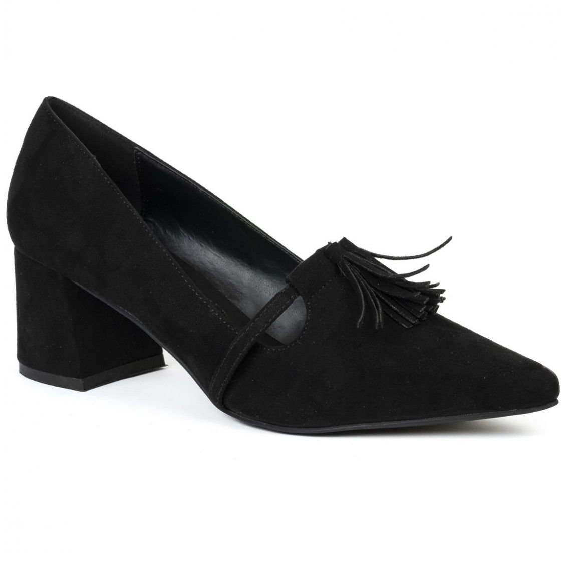 Zapatilla con Tacón y Accesorio Frontal Negro Philantrophy