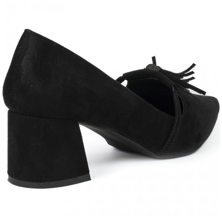 Zapatilla con Tacón y Accesorio Frontal Negro Philantrophy