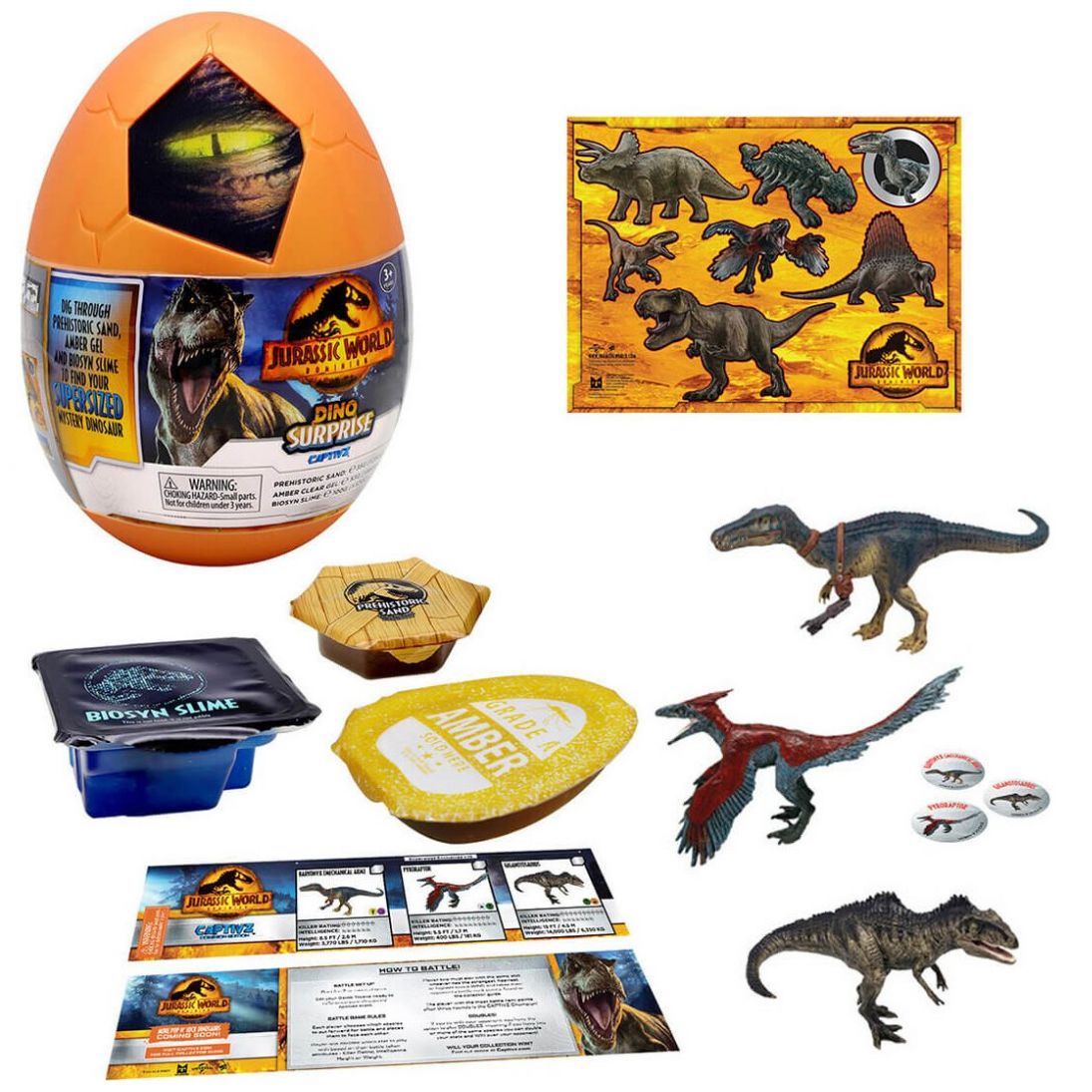 Figura Huevo Sorpresa Jurassic World Dominion Edition Captivz