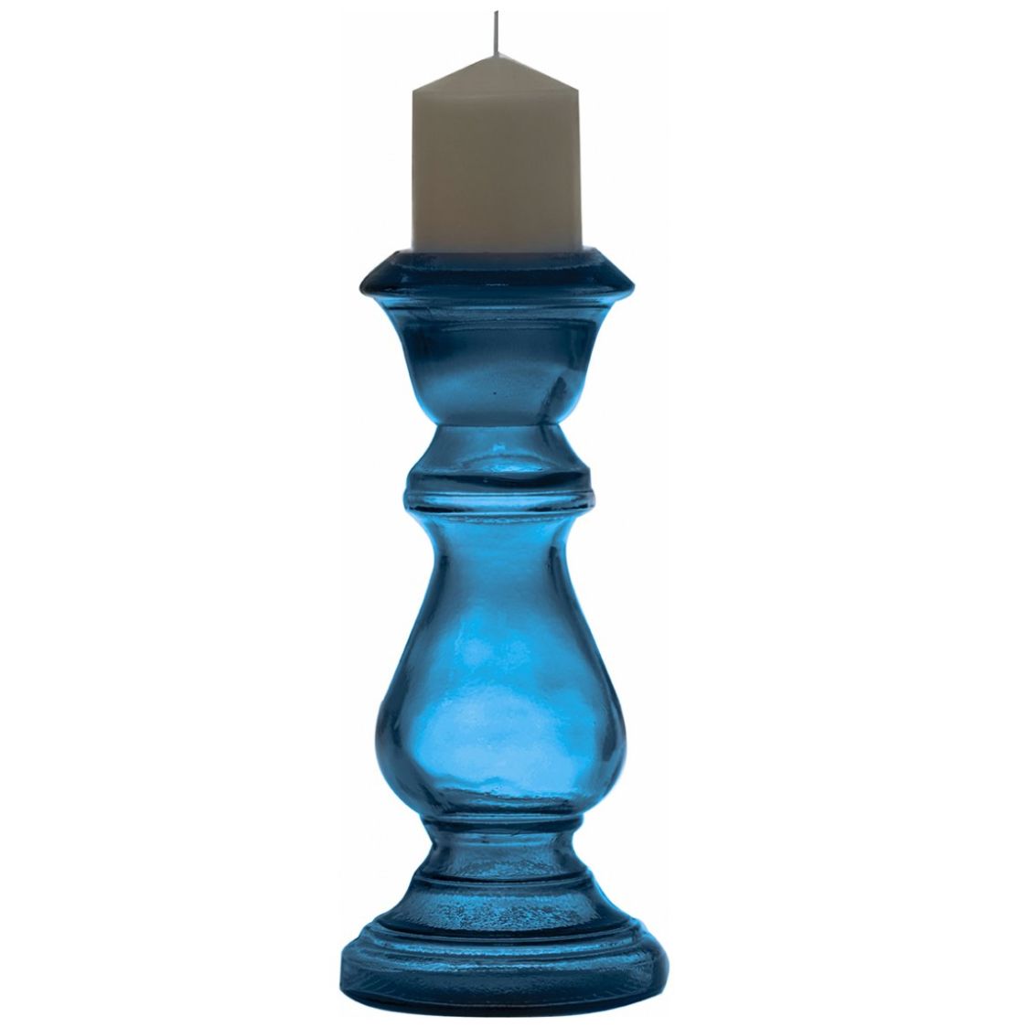 Candelabro Noviembre Vidrio 30Cm Azul San Miguel