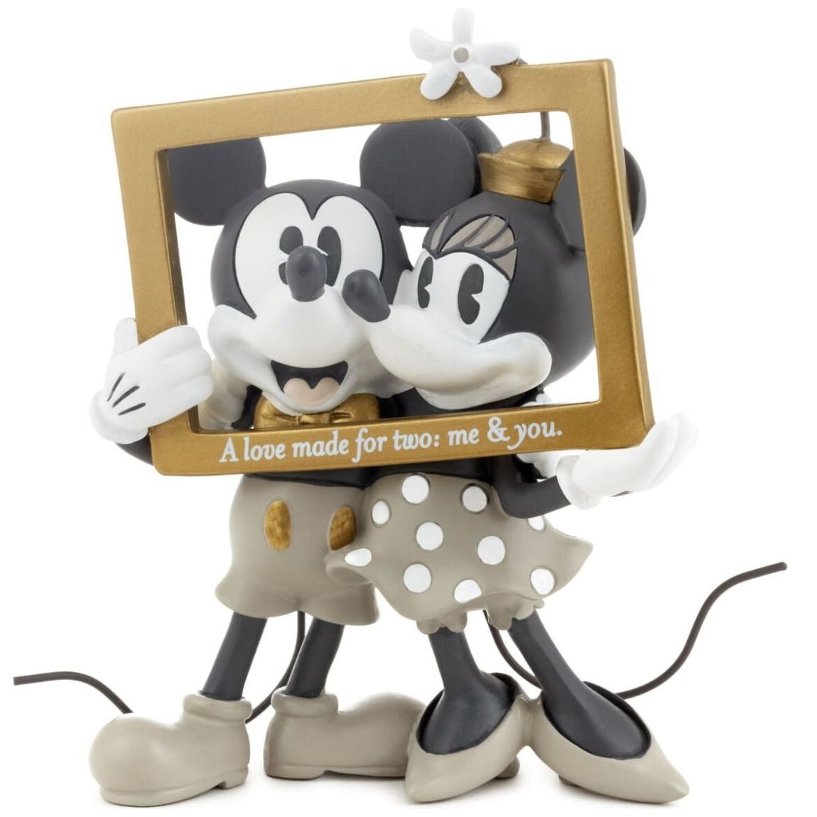 Figura Mickey Minnie Amor Dos Gris Hallmark
