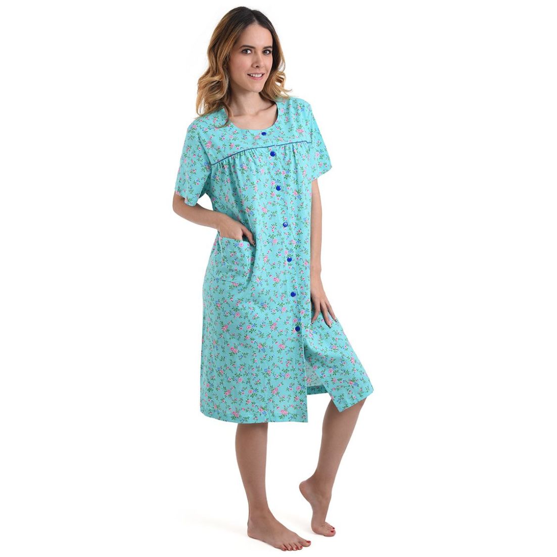 Bata Manga Corta con Flores Moda Villa