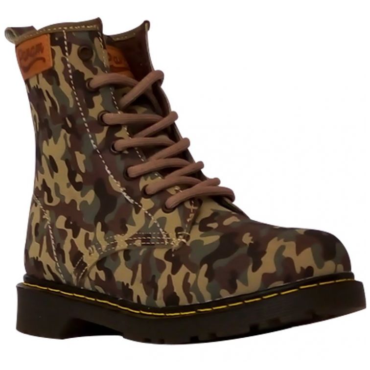  Bota Noelia Camuflaje 13-16 Verde Panam para Niño