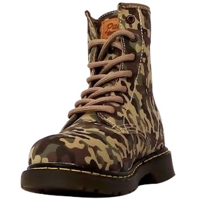  Bota Noelia Camuflaje 13-16 Verde Panam para Niño