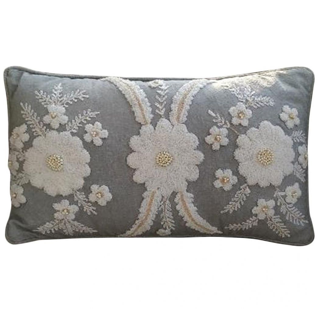 Cojín Floral Blue Ivory Vintage Home