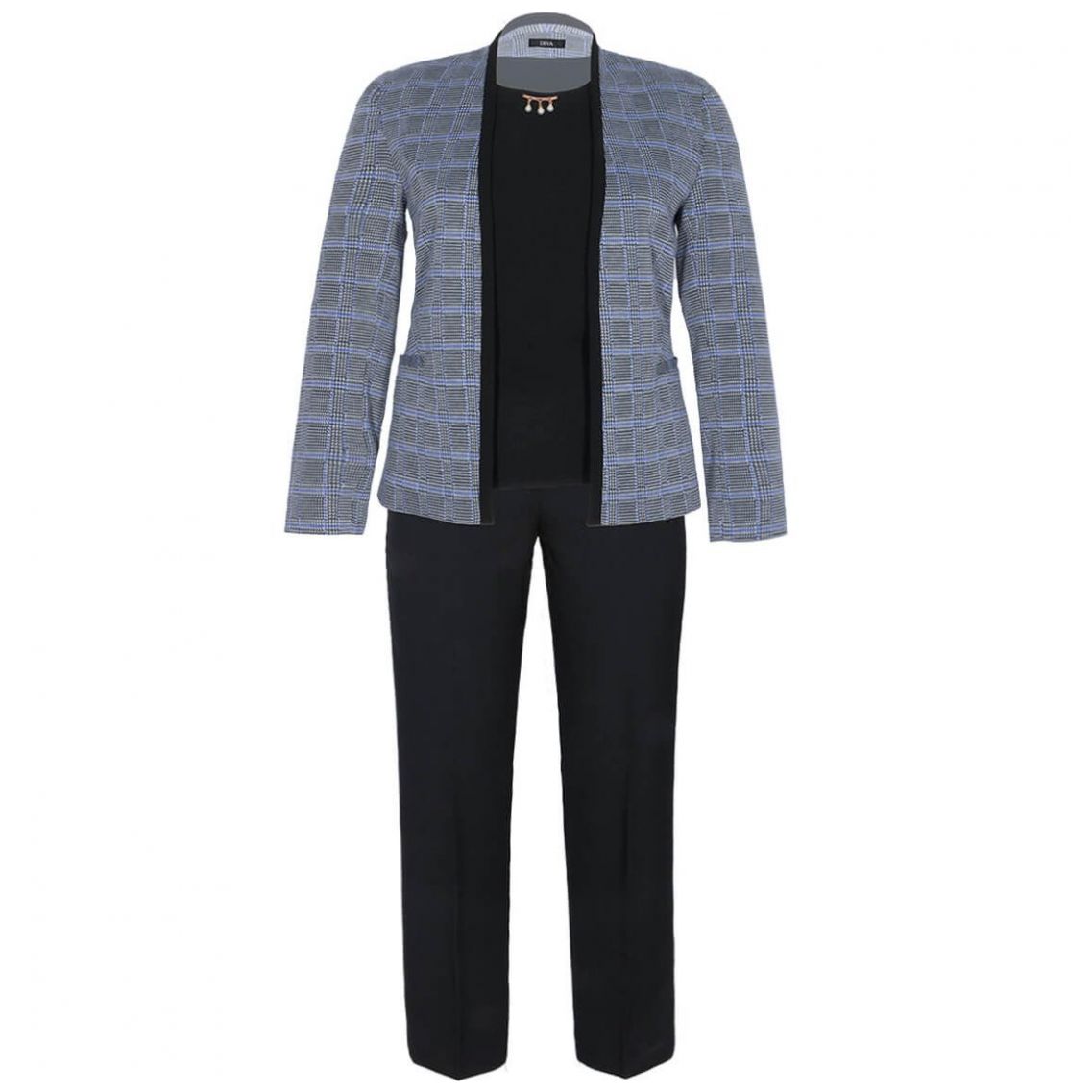 Conjunto 3 Piezas Saco, Top, Pantalón. Diva para Mujer Curvy