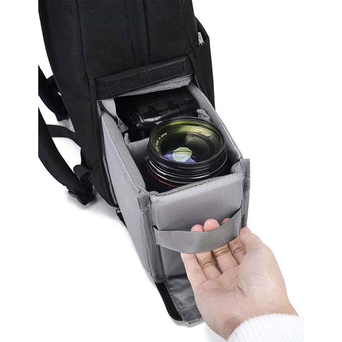 Mochila T4H para Laptop y Cámara Fotográfica Negro