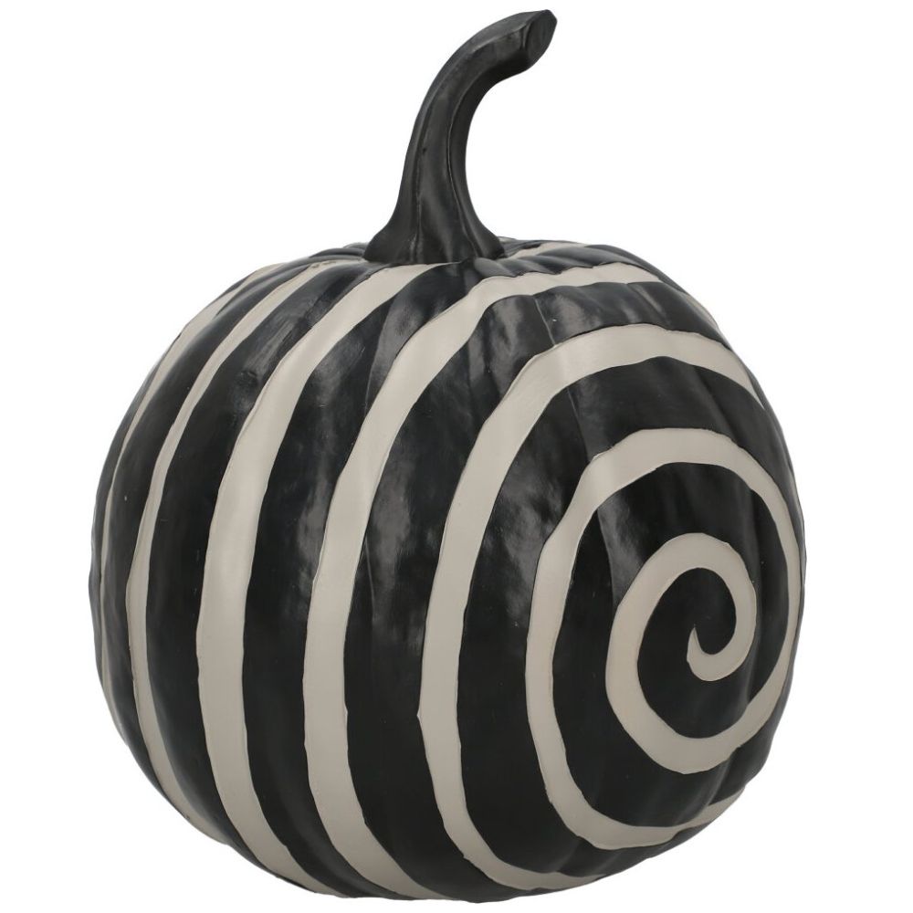 Calabaza Espiral Infinito Negro Y Beige 24 Cm Halloween