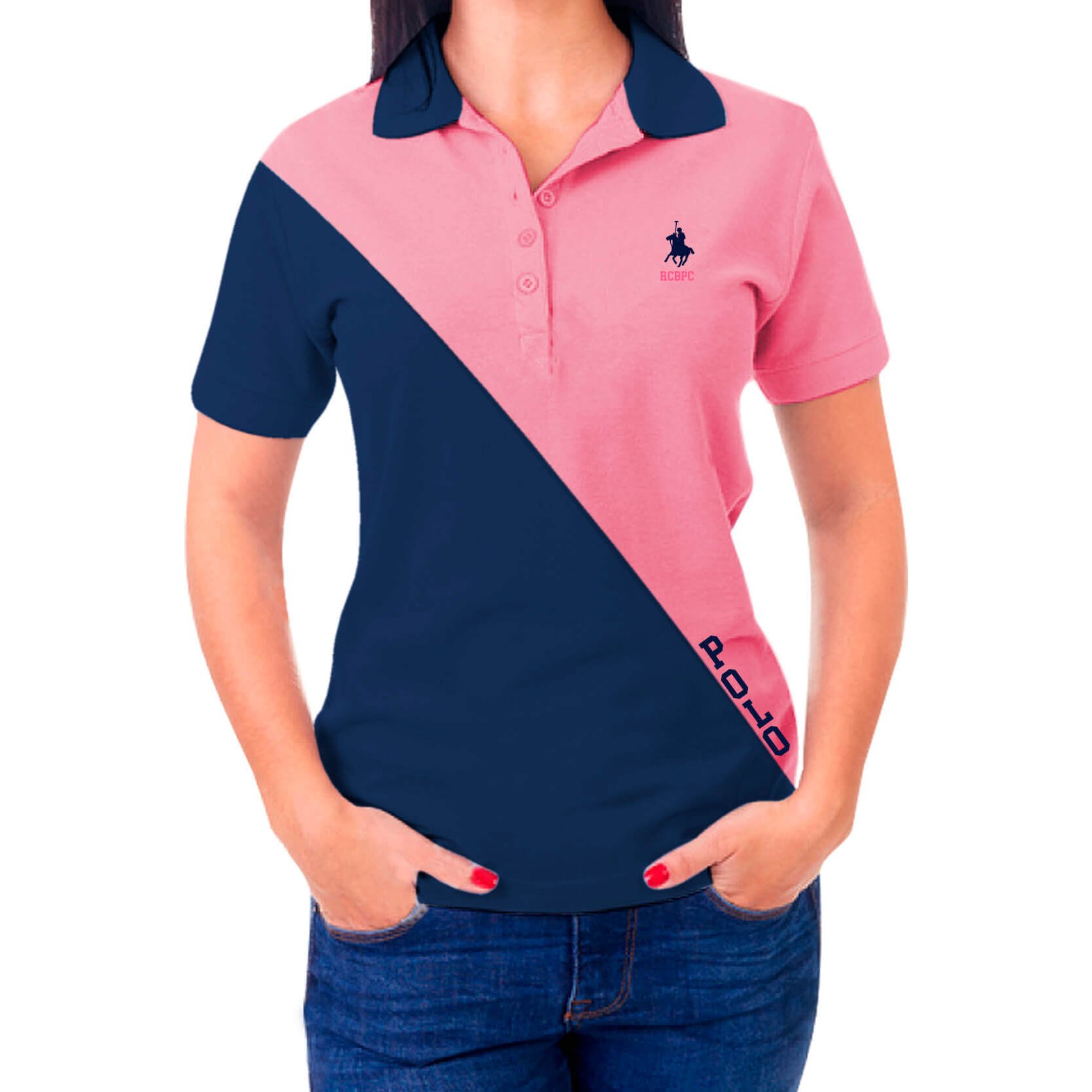 Playera Polo Club Rosa Manga Corta Cuello Polo Diseño Lisa