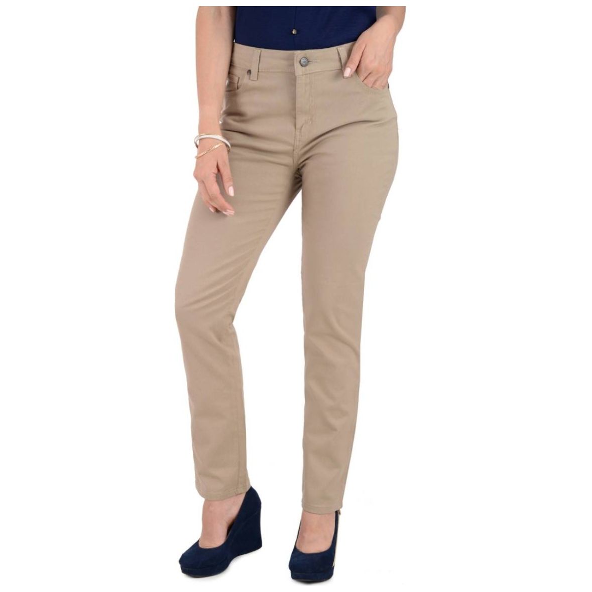 Pantalón Gloria Vanderbilt Corte Recto Diseño Gabardina para Mujer Petite