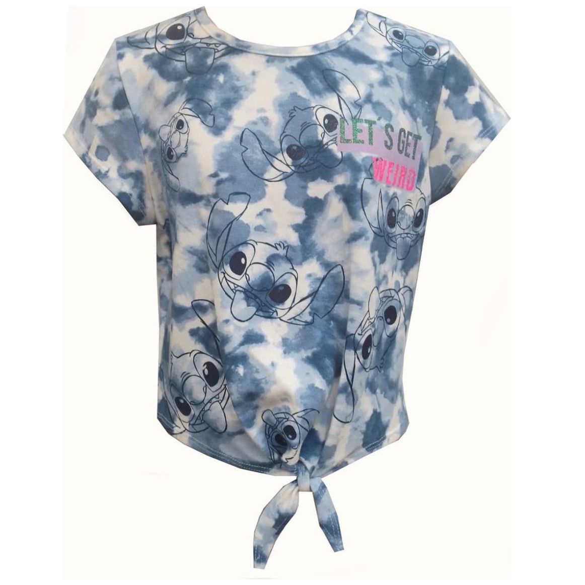 Playera Manga Corta con Estampado de Stitch Disney para Niña