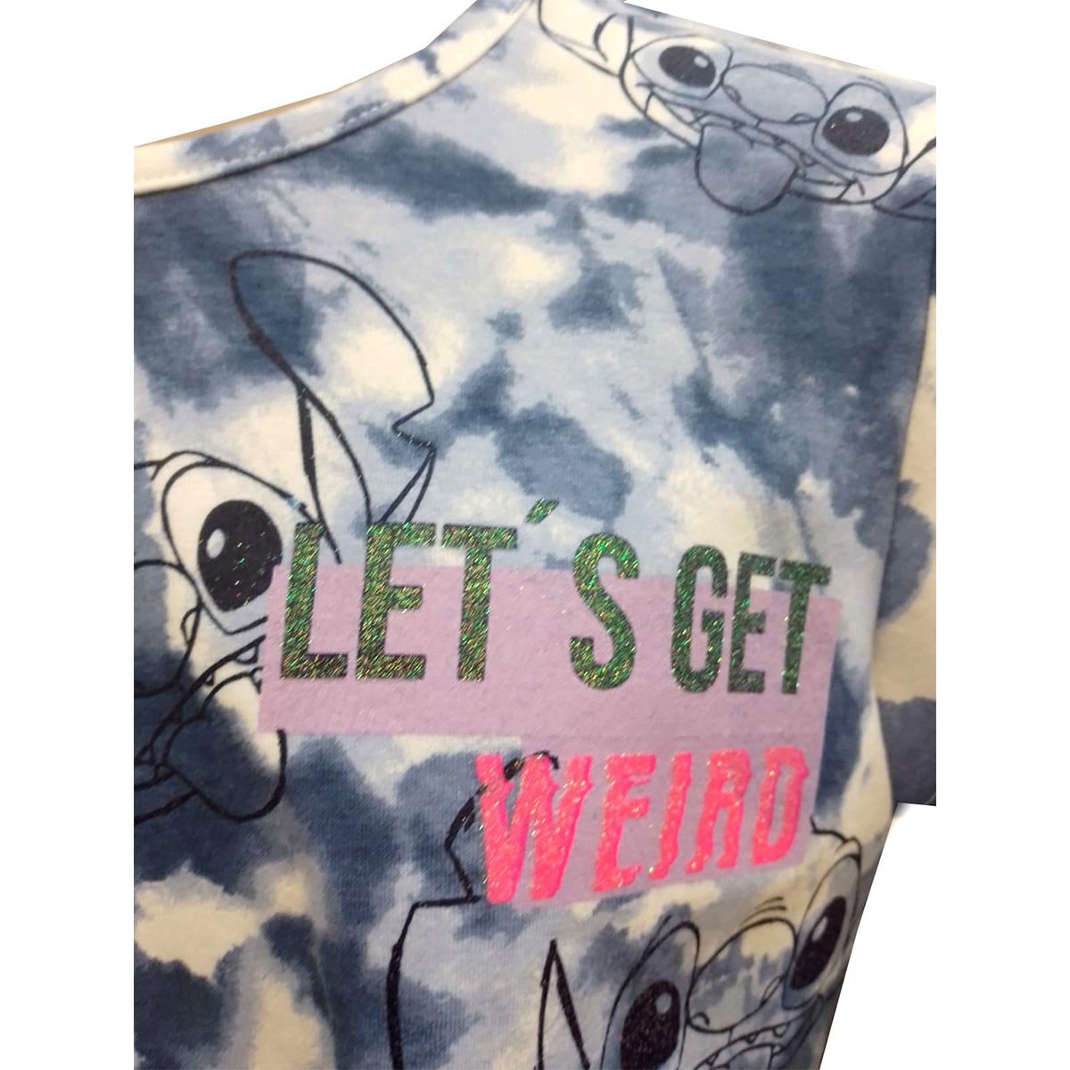 Playera Manga Corta con Estampado de Stitch Disney para Niña