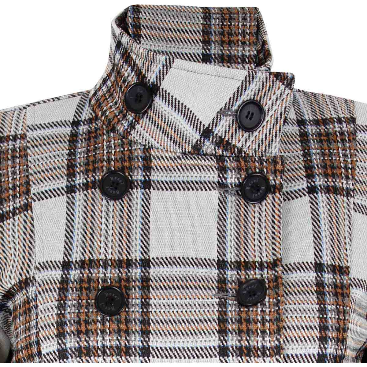 Saco para Mujer Manga Larga Cuello Mao Diseño a Cuadros Basel