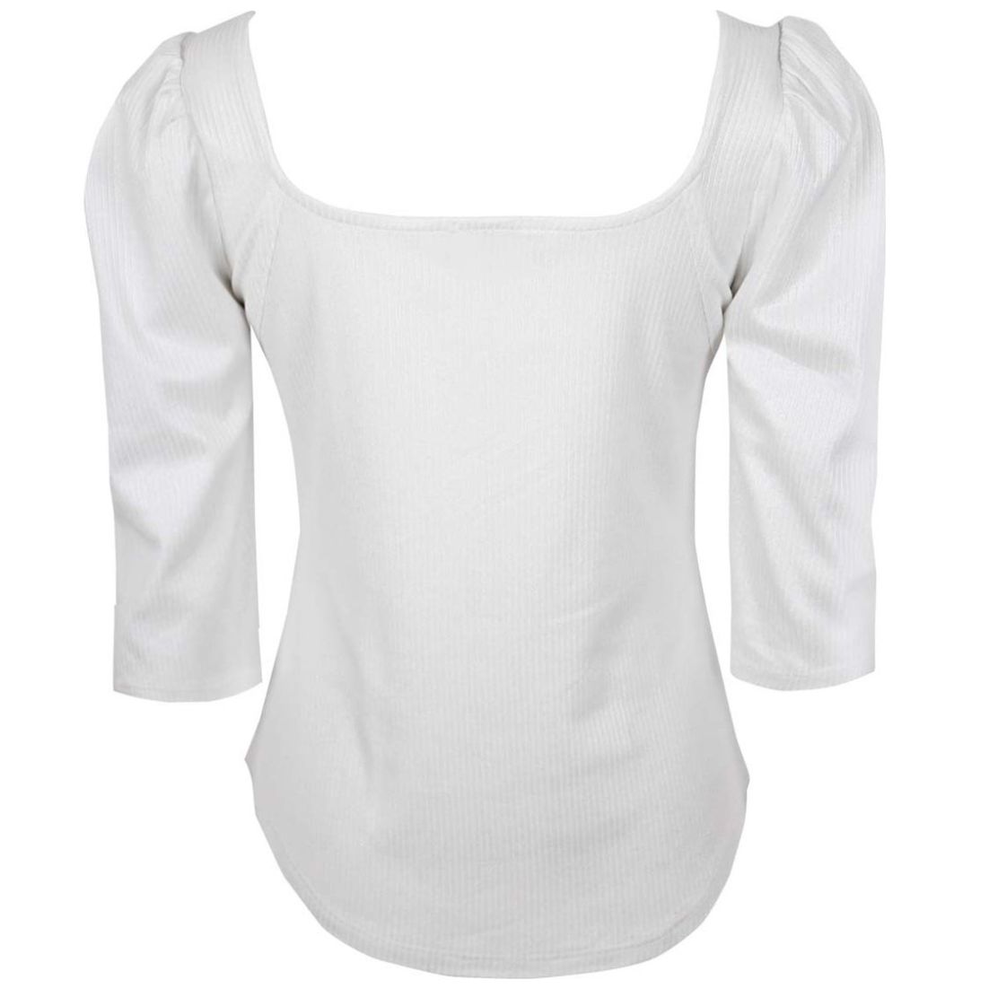 Blusa Basel Manga 3/4 Cuello Cuadrado Diseño de Punto para Mujer