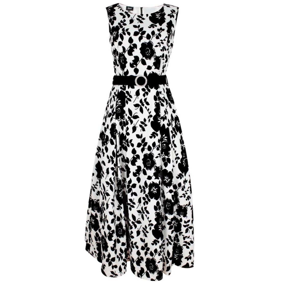 Vestido Basel Sin Manga Cuello Redondo Diseño Estampado para Mujer