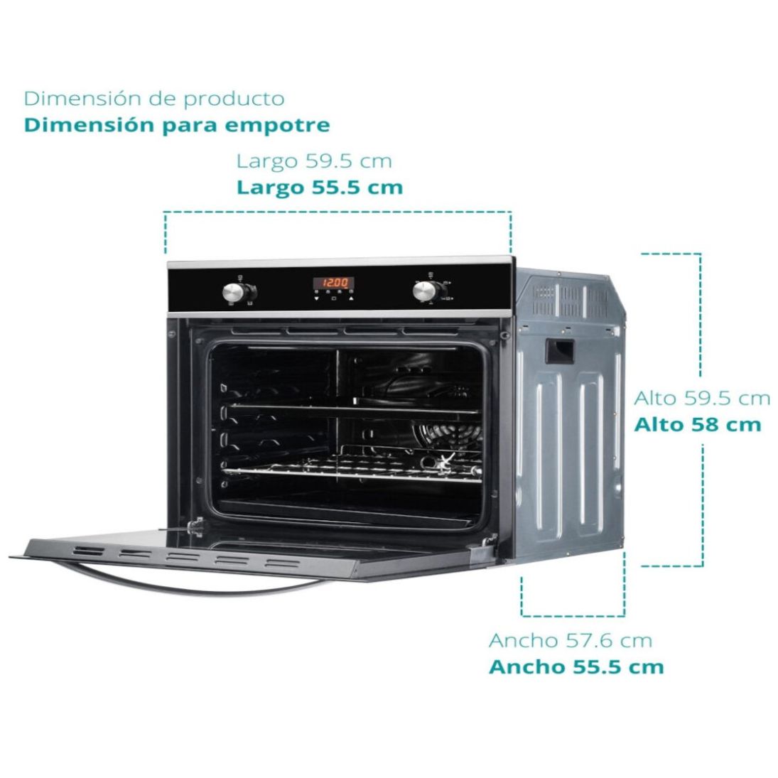 Horno 60Cm Acero Inoxidable Y Vidrio Templado Avera