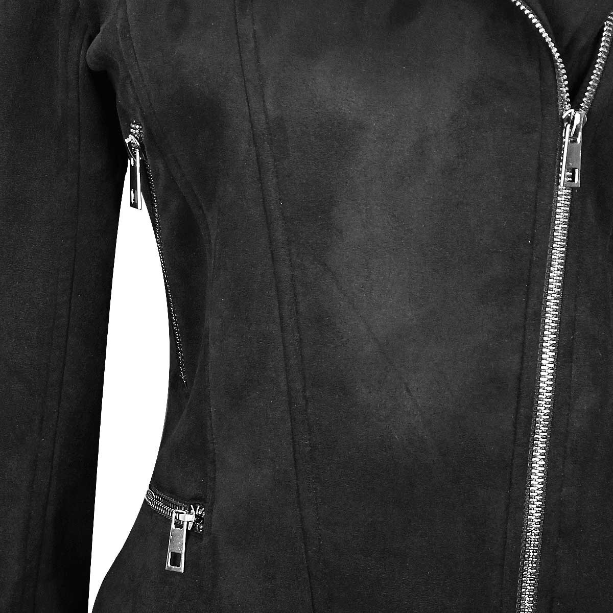 Chamarra Elle Manga Larga Cuello con Solapa Diseño Tipo Biker  para Mujer