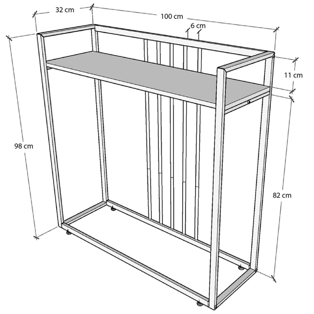Home Nature Mesa Recibidor Melamina con Acero  Nogal